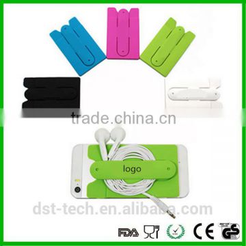 Phone accessories custom silicone phone wallet phone sticky bags with holder