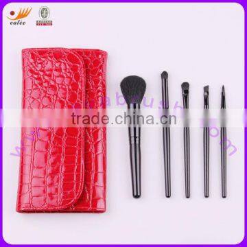 5pcs Mini Makeup Brush Set with Alu-ferrule and Wooden Handle,Ideal For Promotional