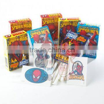 spider-man candy stick with tattoo inside