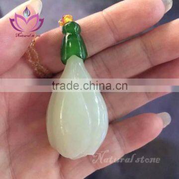 natural jade stone pendent magnolia flower pendent