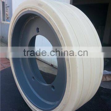 Made in China Mobile High Strength Scissor Work Lift Platform Solid Tire 16x5x12 Without Brake photo-6