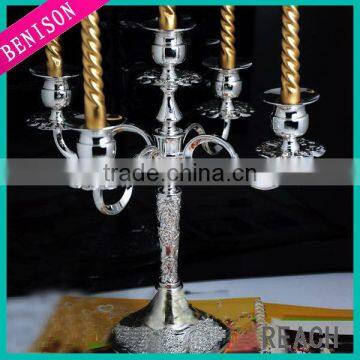 Hot selling 5 arms wedding candle holders candelabras for sale suitable for pillar candle table decoration