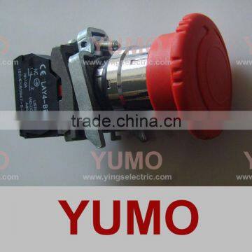 LAY4-BC42 RED NC mushroom head push button switch