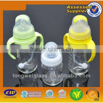 180ML High Quality Unbreakable Glass Feeding Bottle With Many Colors photo-3