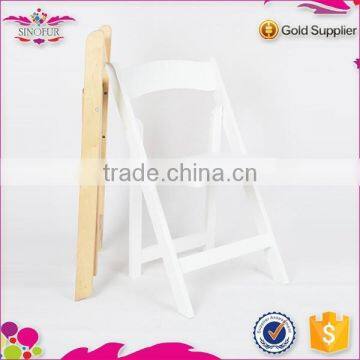 New degsin Qingdao Sionfur factory white wood folding chair