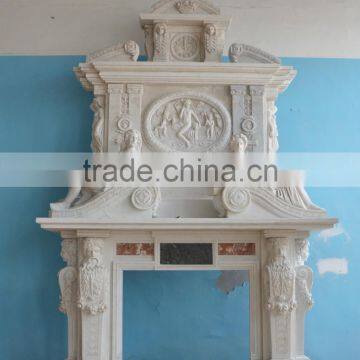 Decorative Indoor Marble Fireplace Frame With Mysterious Figure Design photo-3