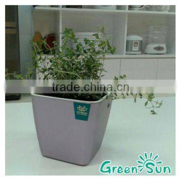 Candy color plastic plant pot balcony gardening colorful square flower pot