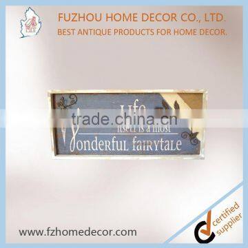 popular design vintage wooden picture frame with metal decor