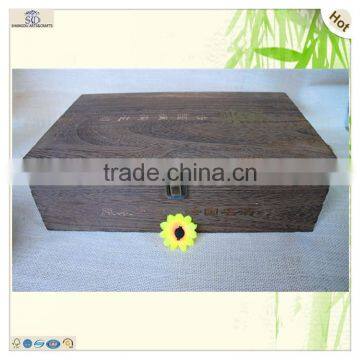 Silk Printing Laser Engraving Antique Color Wine Case Box photo-3