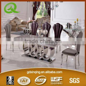 TH382 modern black leather dining room table sets