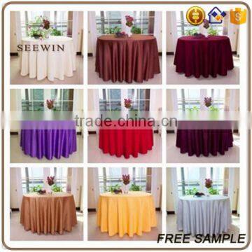 Cheap Elegant Polyester Fabric Washable Round Fitted Size Vinyl Tablecloth photo-5
