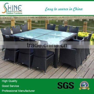 12 seaters outdoor rattan square dining table and chair SOF1013