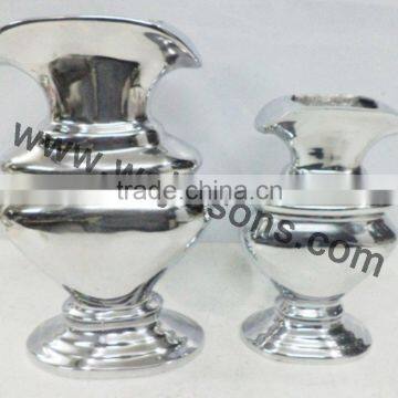 Home Decor Floor Vase , Antique Finish Vase , Tabletop Flower Vase , Metal Flower Antique Vase photo-5