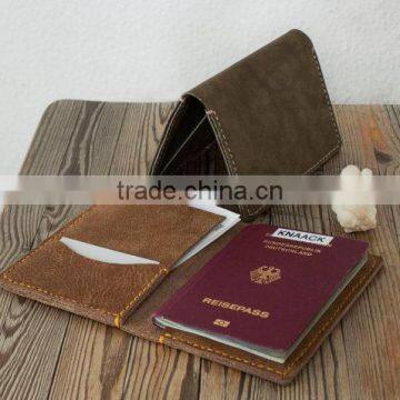 Unique Leather Passport Holder with card slot place card holder OEM the best design