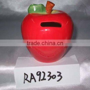 fashionable apple shaped ceramic saving money box