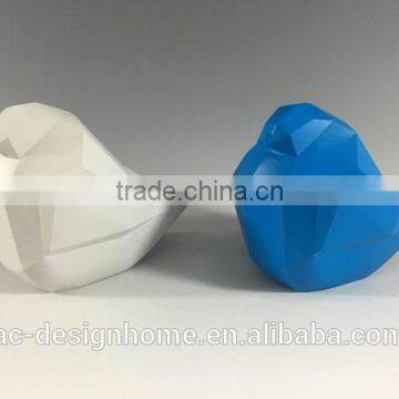 BLUE, WHITE POLYSTONE BIRD DECOR