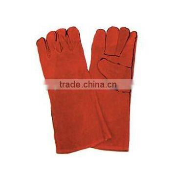 red leather safety welding glove