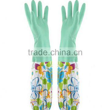 Long Velvet Gloves Housework Dishwashing Gloves Latex Rubber Gloves Thick Warm Laundry Gloves photo-3