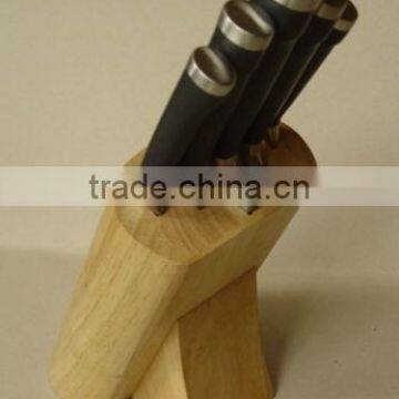 Regular 5- Slots Rubber Wood Knife Block, Stand, Holder photo-3