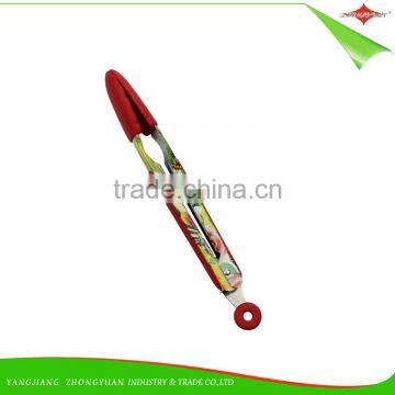 ZY-H2012 Pretty Design 9-inch BBQ Silicone Food Tong Ice Tongwith Beautiful Flower Printed Handle photo-3