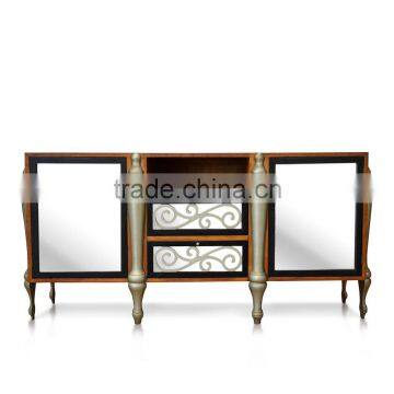 Buffet Console Classic With Glass Doors Teak Wood Furniture photo-2
