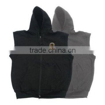 Poly Cotton Sleeveless Jacket with Hood