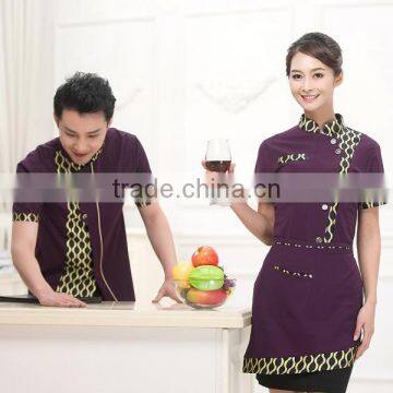 2015 Luxury Fabrics For Italian Custom Restaurant Hotel Waiter Waitress Uniform photo-4