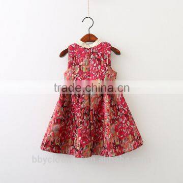 Princess Girl Flower Pattern Print Dress Sleeveless With Cute Baby Girls Dress photo-3