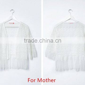 Good quality fashion hollow out tassel solid color shawl