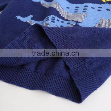 Hot Knitted Patchwork Whale Pattern Round Collar Children Sweater of High Quality photo-4