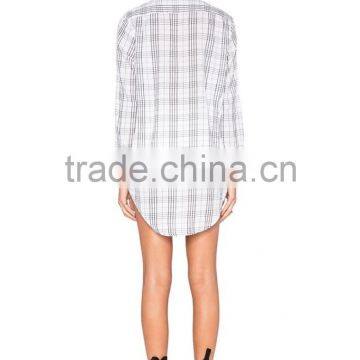 Custom Women Western Plaid Oversized Shirts Wholesale OEM Service photo-3