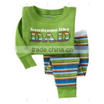 kids green letter printed pajamas suits baby sleeping wear kids cotton nightgown