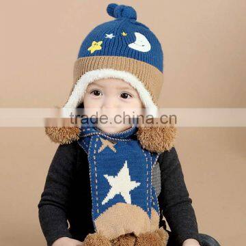 TC17004 Latest Fashion Funny Baby Fur Pom Pom Hat High Qulity Winter Warm Baby Beanie Hats Wholesale photo-2