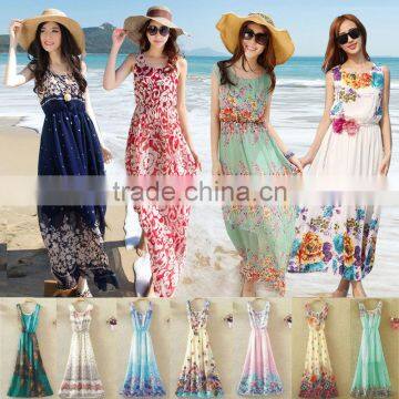 Fashion Women Long Chiffon Maxi Dress Summer Beach Dress