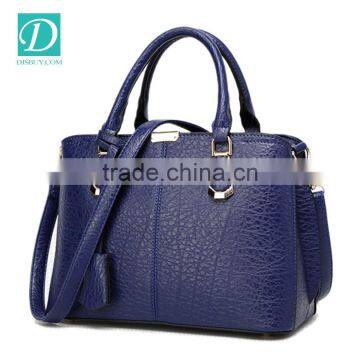 Versatile High Quality PU Leather Women Solid Color Handbag photo-4
