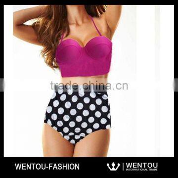 Wholesale Girls High Waist Polka Dot Bikini