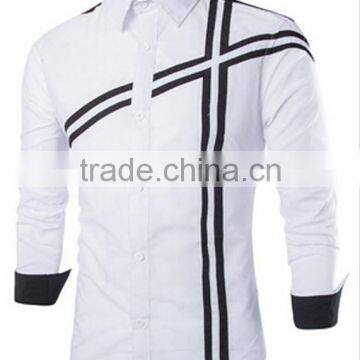 Wholesale walson Men Shirts Long Sleeve Casual Male Dress Shirts Slim Fit Clothes