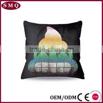 Emoticon Emoji Embroidered Sequin Pillow Cushion Cover photo-6