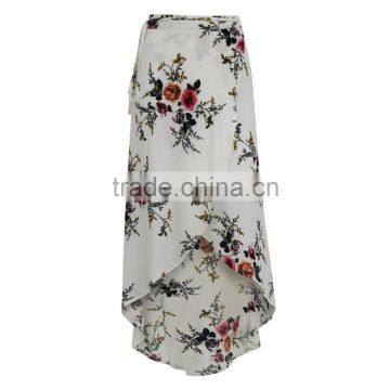 Fashion Summer Flower Printed Women Maxi Skirt for Wholesale 2017
