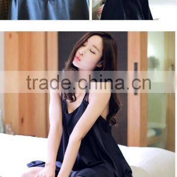 Ms leisure wear sexy backless charm appeal sleepwear nightgown with straps wholesale