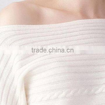 Factory Wholesale Wide Neck Cotton Knit Pattern Pullover Sweater Design for Women photo-5