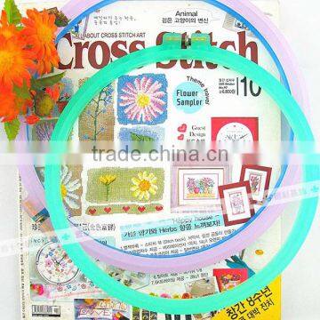 Colorful Embroidery Frames Plastic Hoops Frosted Embroidery Hoop Craft Pink Hand Hoops Tambour Cross Stitch 24cm photo-3