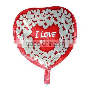 Aluminium Foil Balloons Party Decoration Heart Red Message "I Love You" Pattern photo-2