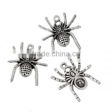 Halloween Spider Animal Antique Silver Zinc Based Alloy 3D Charms photo-3