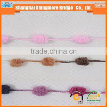 Oeko Tex Fancy Yarn Supplier Shingmore Bridge Cheap Sales High Quality Polyester Thick Yarn With Pompom photo-5