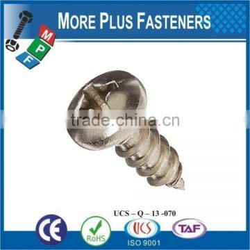 Made in Taiwan Zinc Plated Stainless Steel Black Oxide Sheet Metal Screw