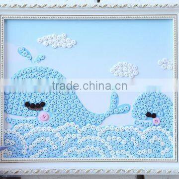 Children Diy Button Picture Handmade Button Stickers Craft Creative Toys for Kindergarten Kids