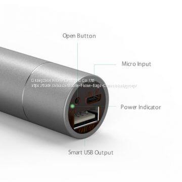 2600mAh Premium Aluminum Ultra Slim Lipstick-Sized Portable Charger Power Bank Backup Battery photo-3