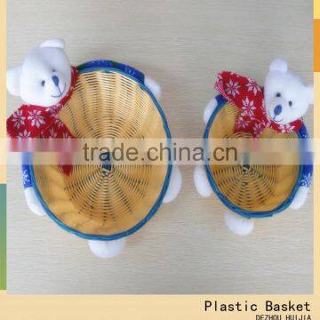 China Newest Handmade Plastic Basket For Lovely Bear