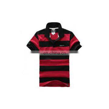 Custom cotton jersey striped polo tshirt